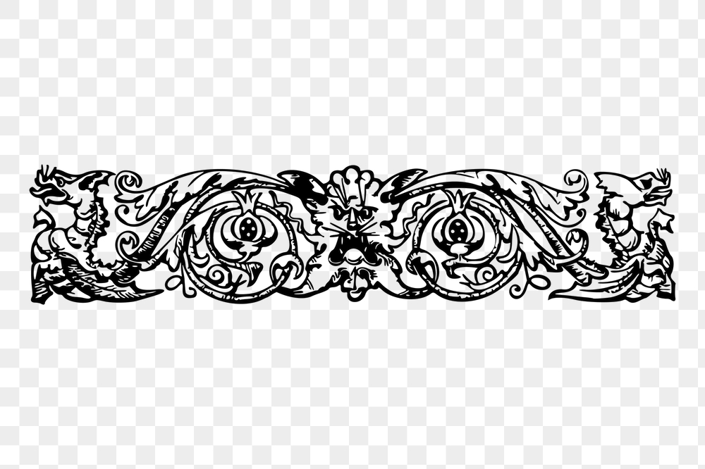 Floral ornament divider png sticker, | Free PNG - rawpixel