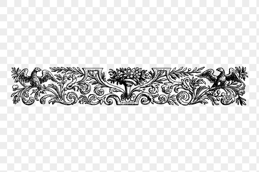 Floral ornament divider png sticker, | Free PNG - rawpixel
