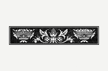Floral ornament divider, vintage illustration | Free PSD - rawpixel