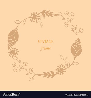 Floral ornament of leaves flowers swirls vector image