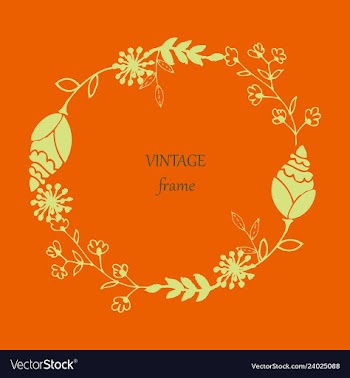 Floral ornament of leaves flowers swirls vector image