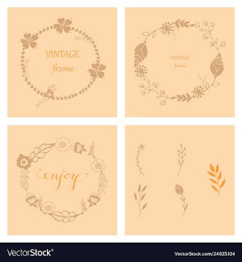 Floral ornament of leaves flowers swirls vector image