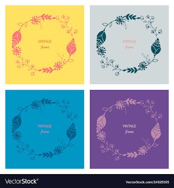 Floral ornament of leaves flowers swirls vector image