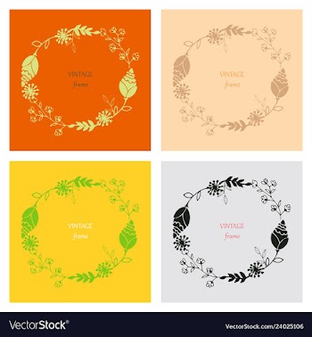 Floral ornament of leaves flowers swirls vector image