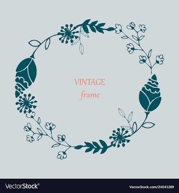 Floral ornament of leaves flowers swirls vector image