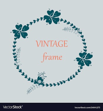 Floral ornament of leaves flowers swirls vector image