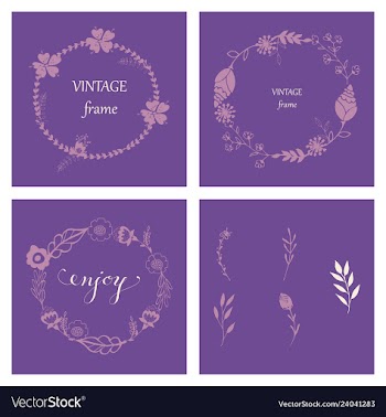 Floral ornament of leaves flowers swirls vector image