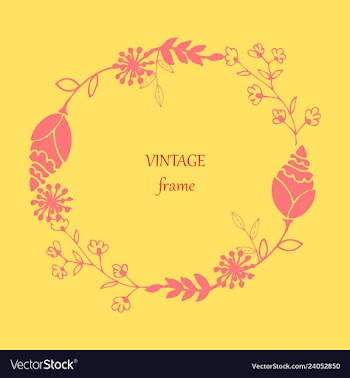 Floral ornament of leaves flowers swirls vector image
