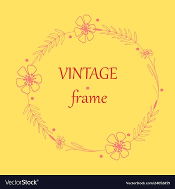 Floral ornament of leaves flowers swirls vector image