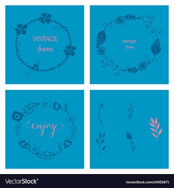 Floral ornament of leaves flowers swirls vector image