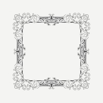 Floral ornate frame clipart, vintage | Free PSD Illustration - rawpixel