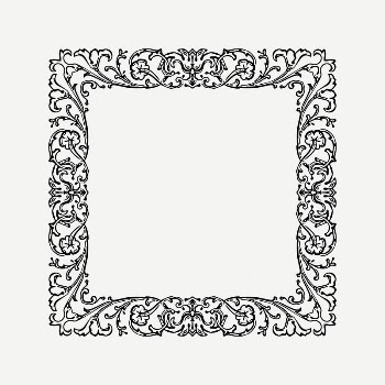 Floral ornate frame clipart, vintage | Free PSD Illustration - rawpixel