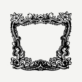 Floral ornate frame clipart, vintage | Free PSD Illustration - rawpixel