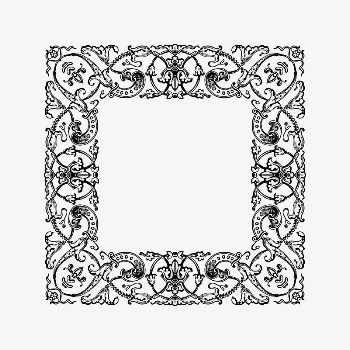 Floral ornate frame drawing, vintage | Free Vector Illustration - rawpixel