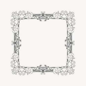 Floral ornate frame drawing, vintage | Free Vector Illustration - rawpixel