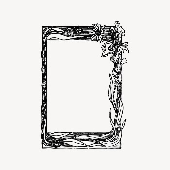 Floral ornate frame drawing, vintage | Free Vector Illustration - rawpixel