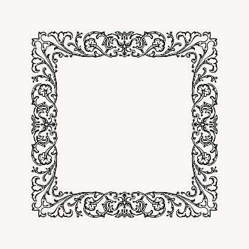 Floral ornate frame drawing, vintage | Free Vector Illustration - rawpixel