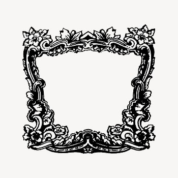 Floral ornate frame drawing, vintage | Free Vector Illustration - rawpixel