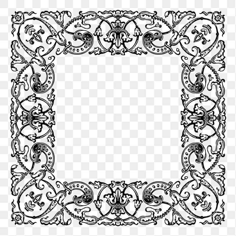 Floral ornate png frame sticker, | Free PNG - rawpixel
