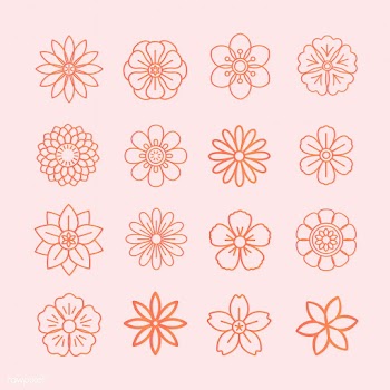 Floral pattern and floral icons | Free stock vector - 558652