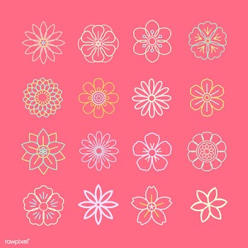 Floral pattern and icons | Free stock vector - 558644