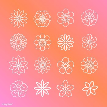 Floral pattern and icons | Free stock vector - 558647