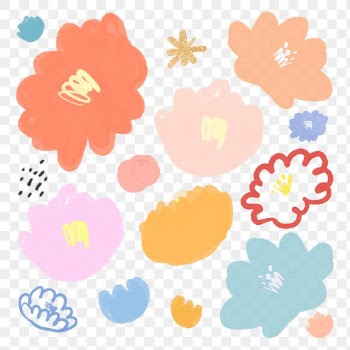 Floral pattern background png hand drawn