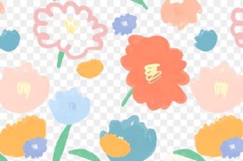 Floral pattern background png hand drawn