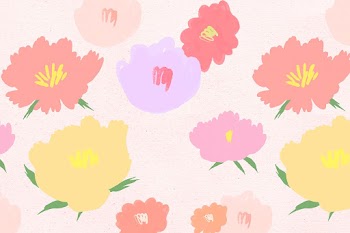 Floral pattern background psd hand drawn