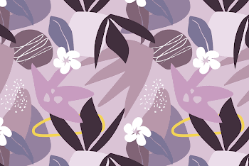 Floral pattern collage element, purple | Free Vector - rawpixel
