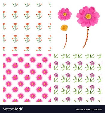Floral pattern in style vector image