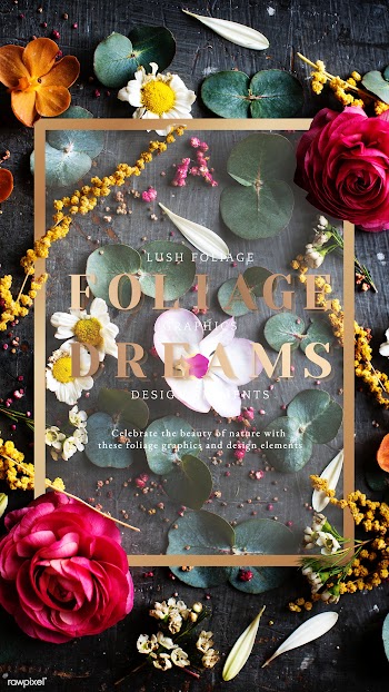 Floral patterned card | Free stock psd mockup - 599792