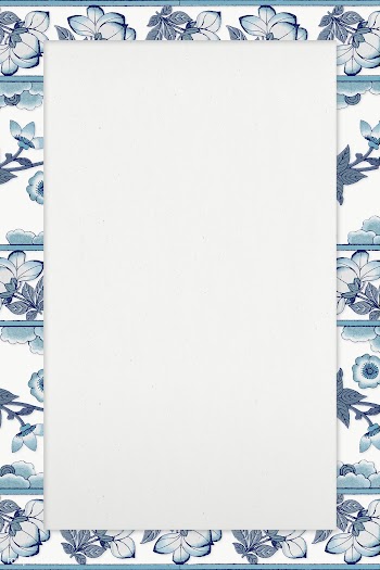 Floral patterned rectangle frame in navy blue design element | Free  transparent png - 2272268