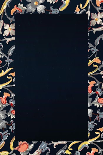 Floral patterned rectangle frame on a black background vector | Free  vector - 2279202