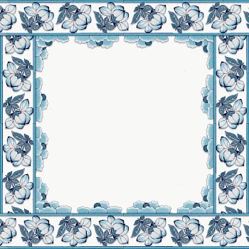 Floral patterned square frame in navy blue design element | Free  transparent png - 2272256