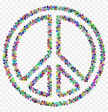Floral Peace Sign Outline - Soccer Coloring Page