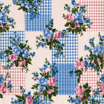 Floral Plaid Patchwork Pattern