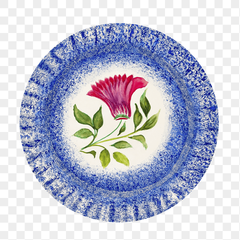 Floral plate png sticker, transparent | Free PNG - rawpixel