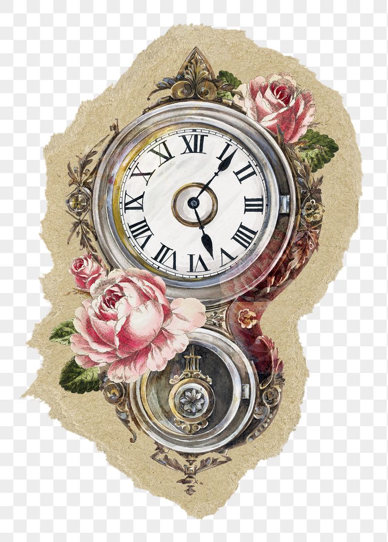 Floral pocket watch png sticker, | Free PNG Illustration - rawpixel