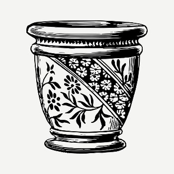 Floral pot drawing, vintage illustration | Free PSD - rawpixel