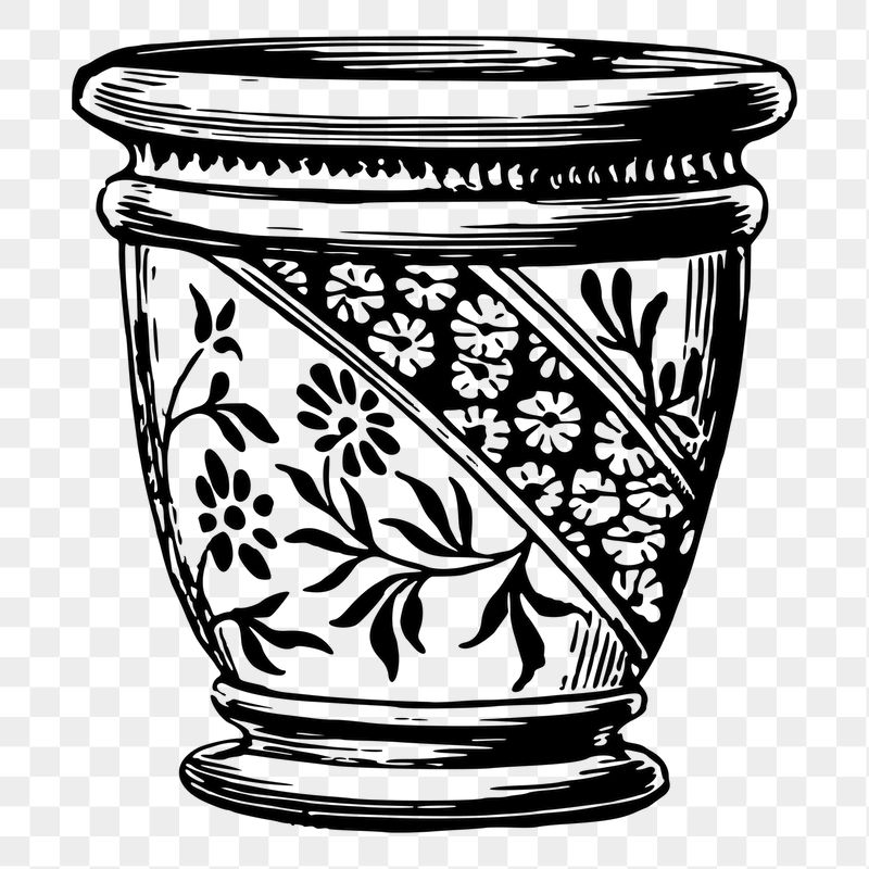 Floral pot png sticker illustration, | Free PNG - rawpixel
