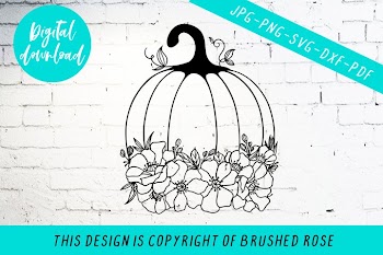 floral pumpkin, halloween svg