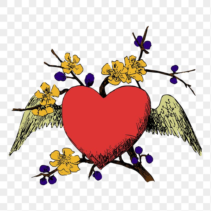 Floral red heart png sticker | Free PNG - rawpixel