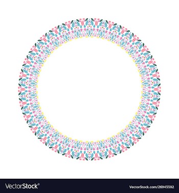 Floral round frame - circular abstract design vector image