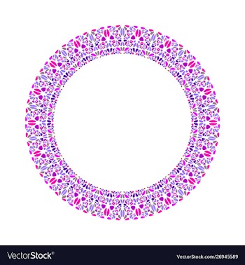 Floral round wreath - circular abstract design vector image
