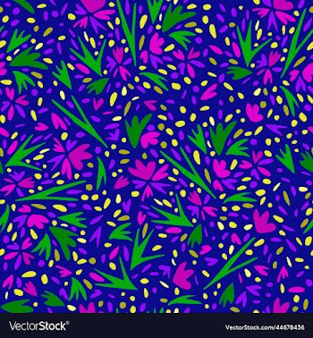 floral seamless pattern on blue background