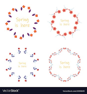 Floral setcolorful purple floral collection with vector image