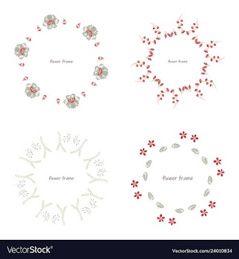 Floral setcolorful purple floral collection with vector image