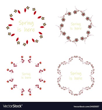 Floral setcolorful purple floral collection with vector image