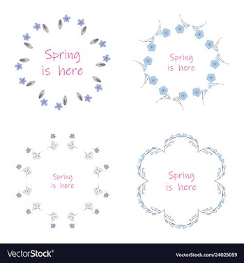 Floral setcolorful purple floral collection with vector image